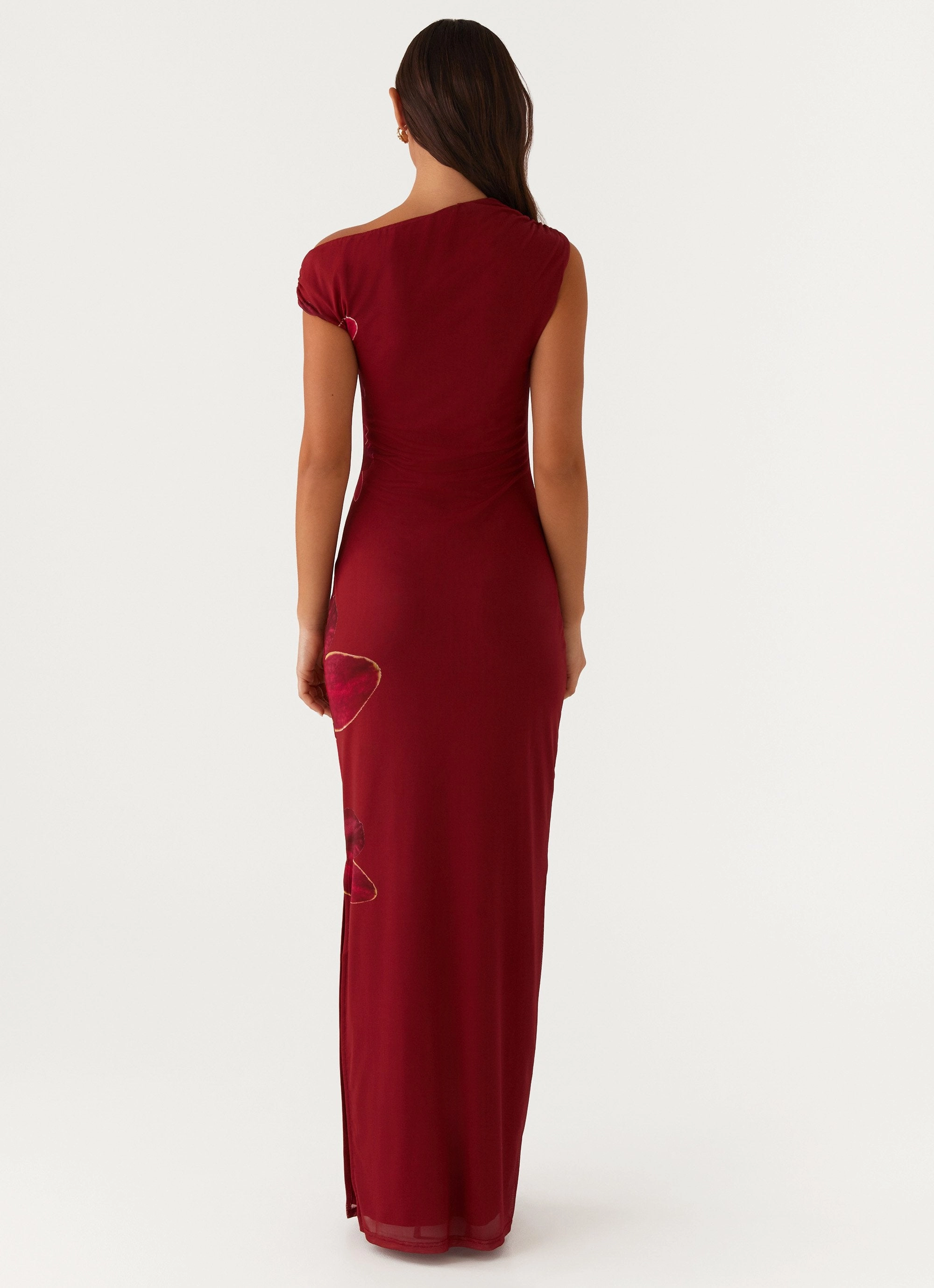 Showtime Maxi Dress - Maroon All Layer Playful-Detail