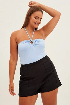 quick-drying Black Mini Shorts High Rise