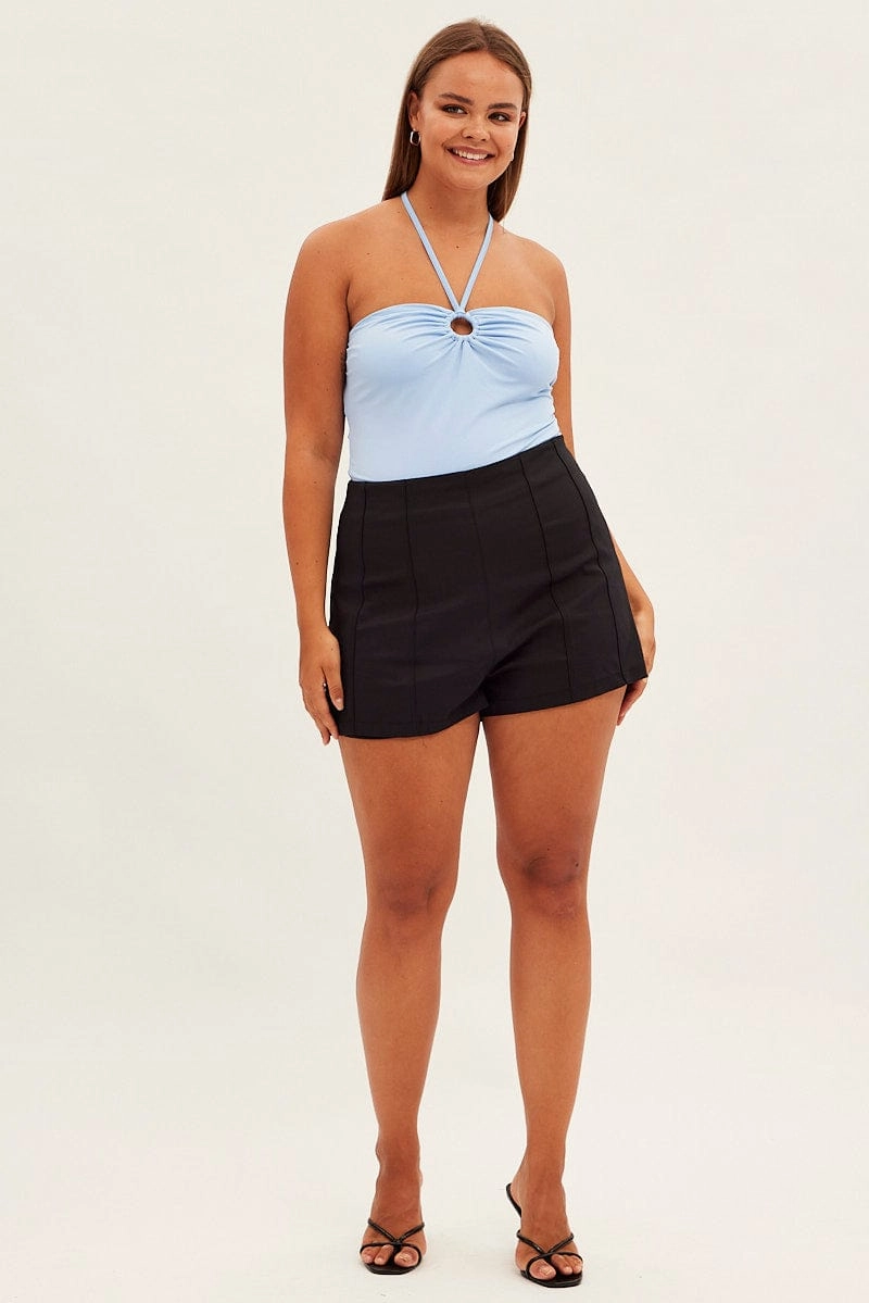 Black Mini Shorts High Rise Odor Control Treatment