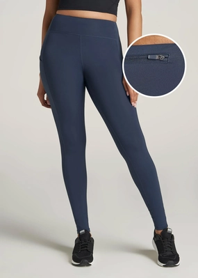 Slim Style Women's Active Tall Leggings with Pockets in Navy