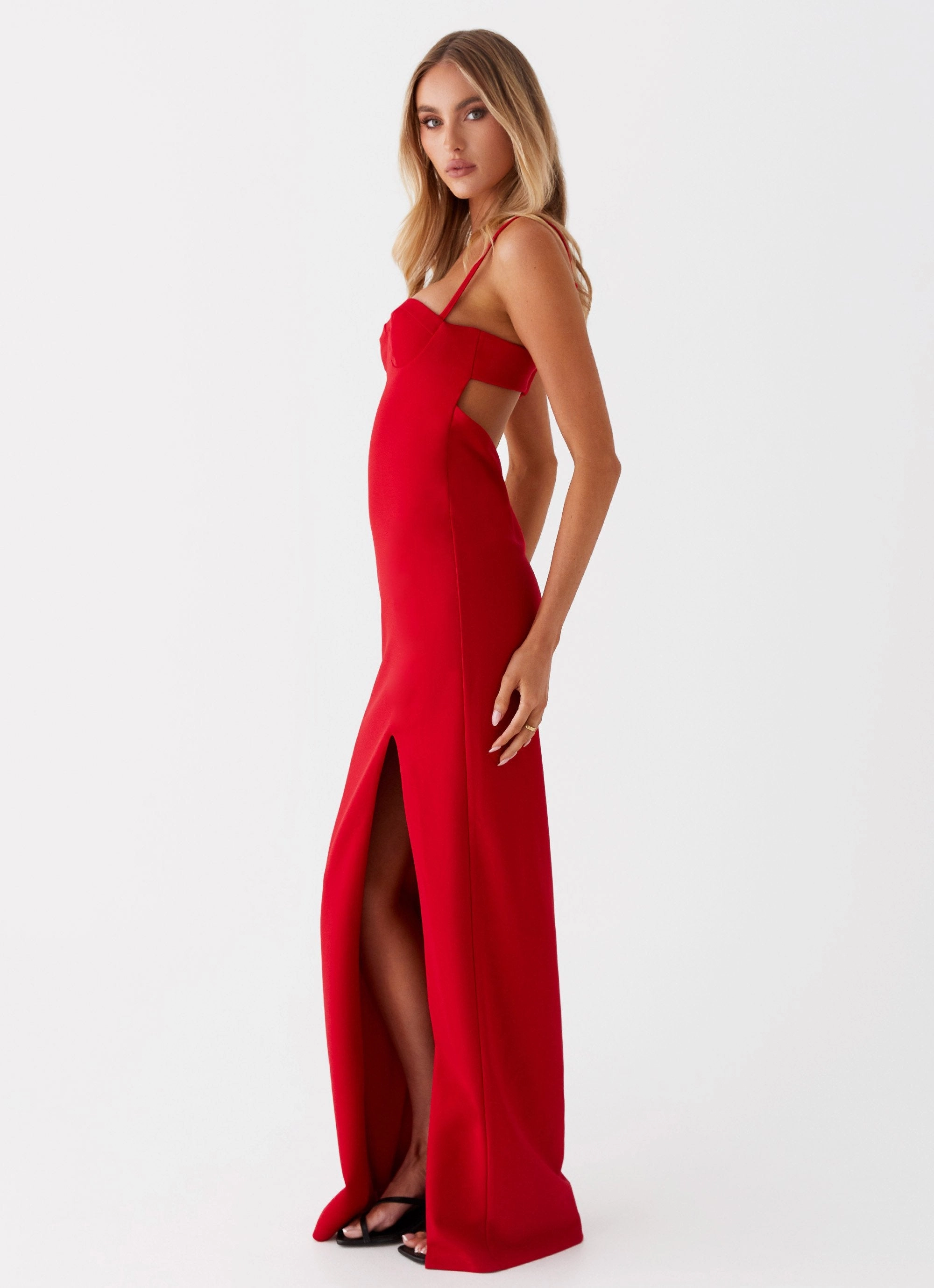 Stefanie Maxi Dress - Red Contemporary Waist