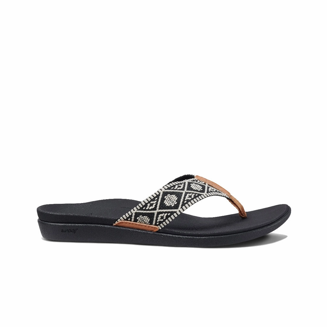 Comfortable Lightweight Footwear REEF Women's Ortho Woven Sandal - Black/White