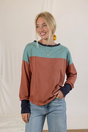 QuickPackFoldableDesign GarmentDyed Top Dalianne Terracotta Blue