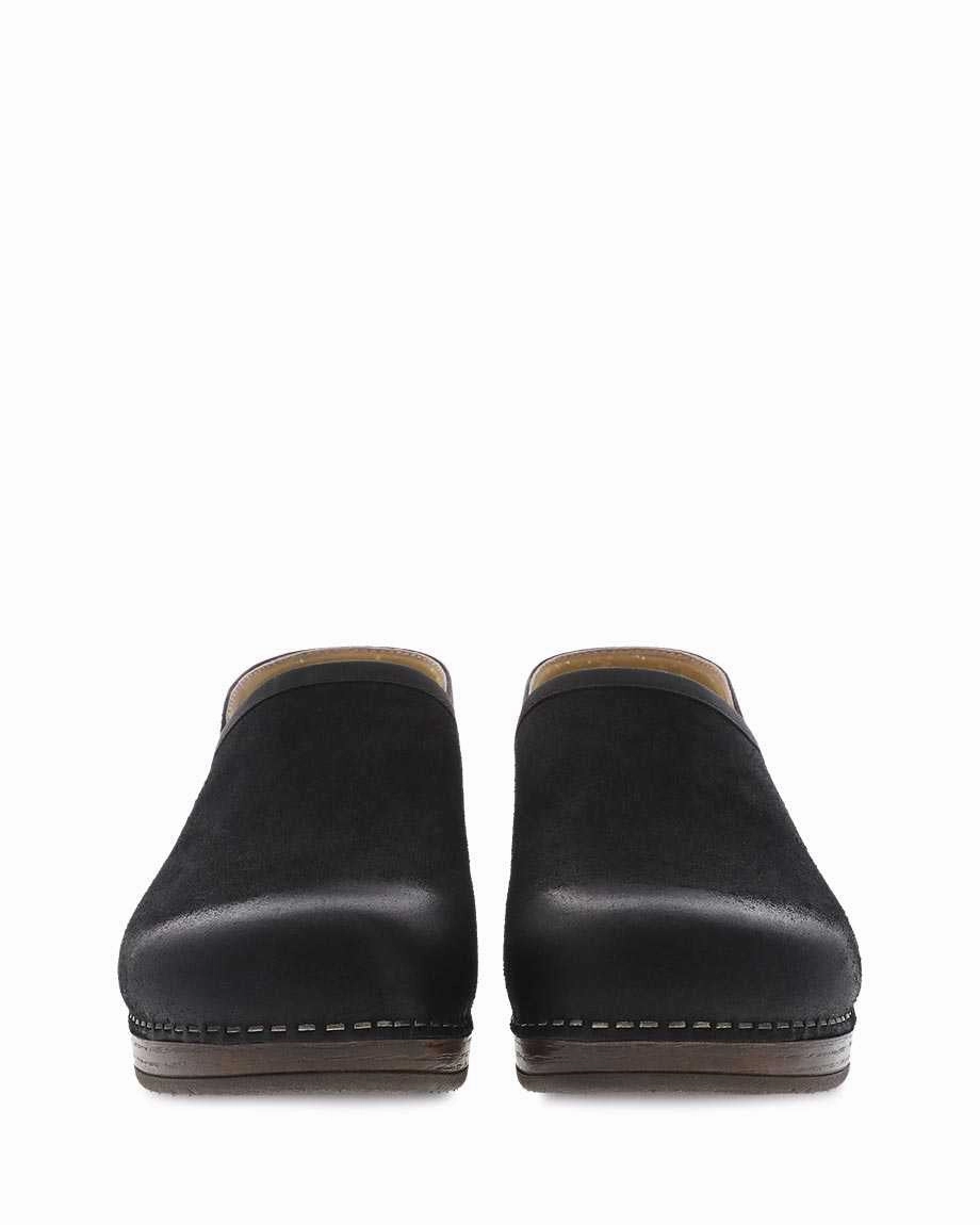 Dansko Women's Brenna Burnished Suede - Black Pure Steps