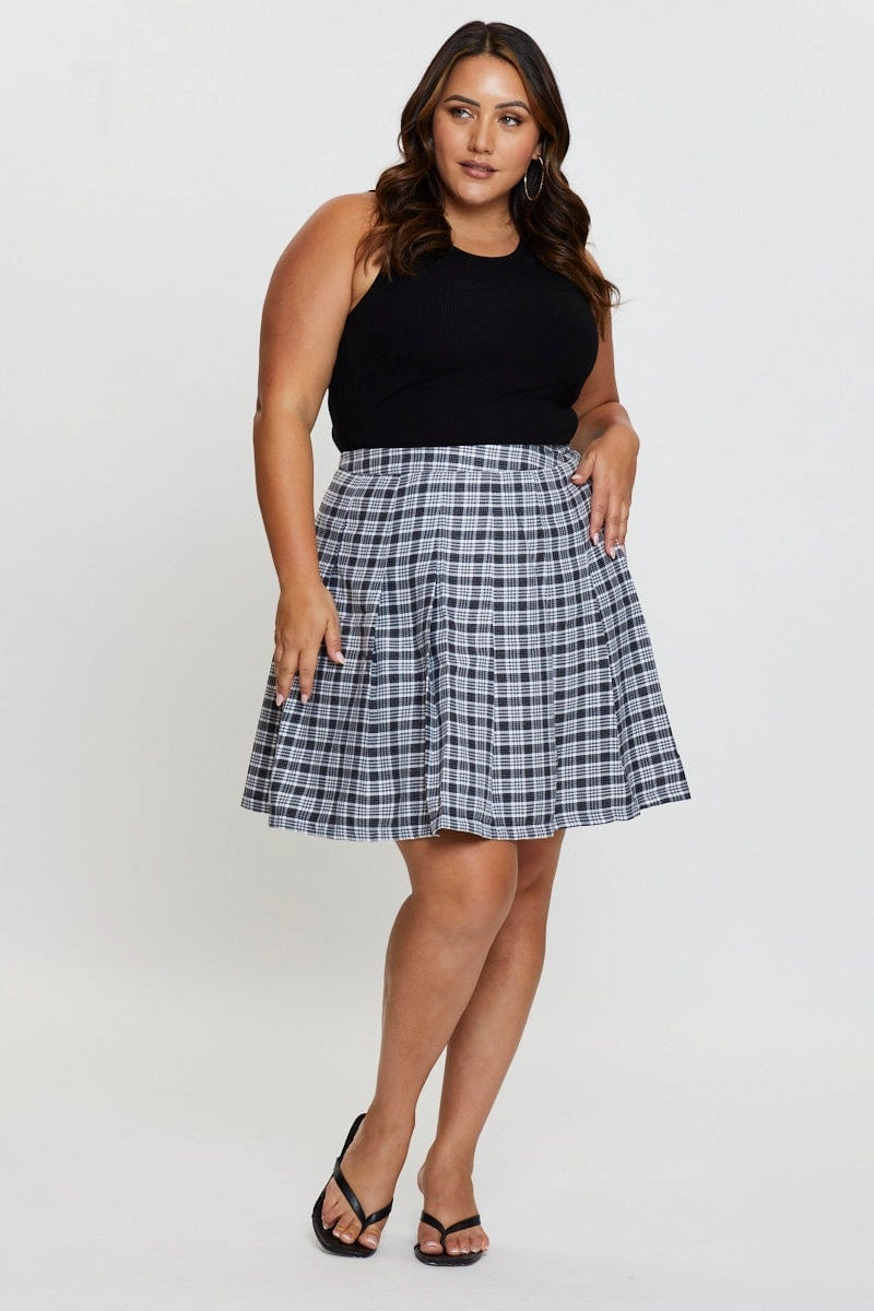 Minimal Vibe Laidback Feel Check Mini Tennis Skirt Pleated