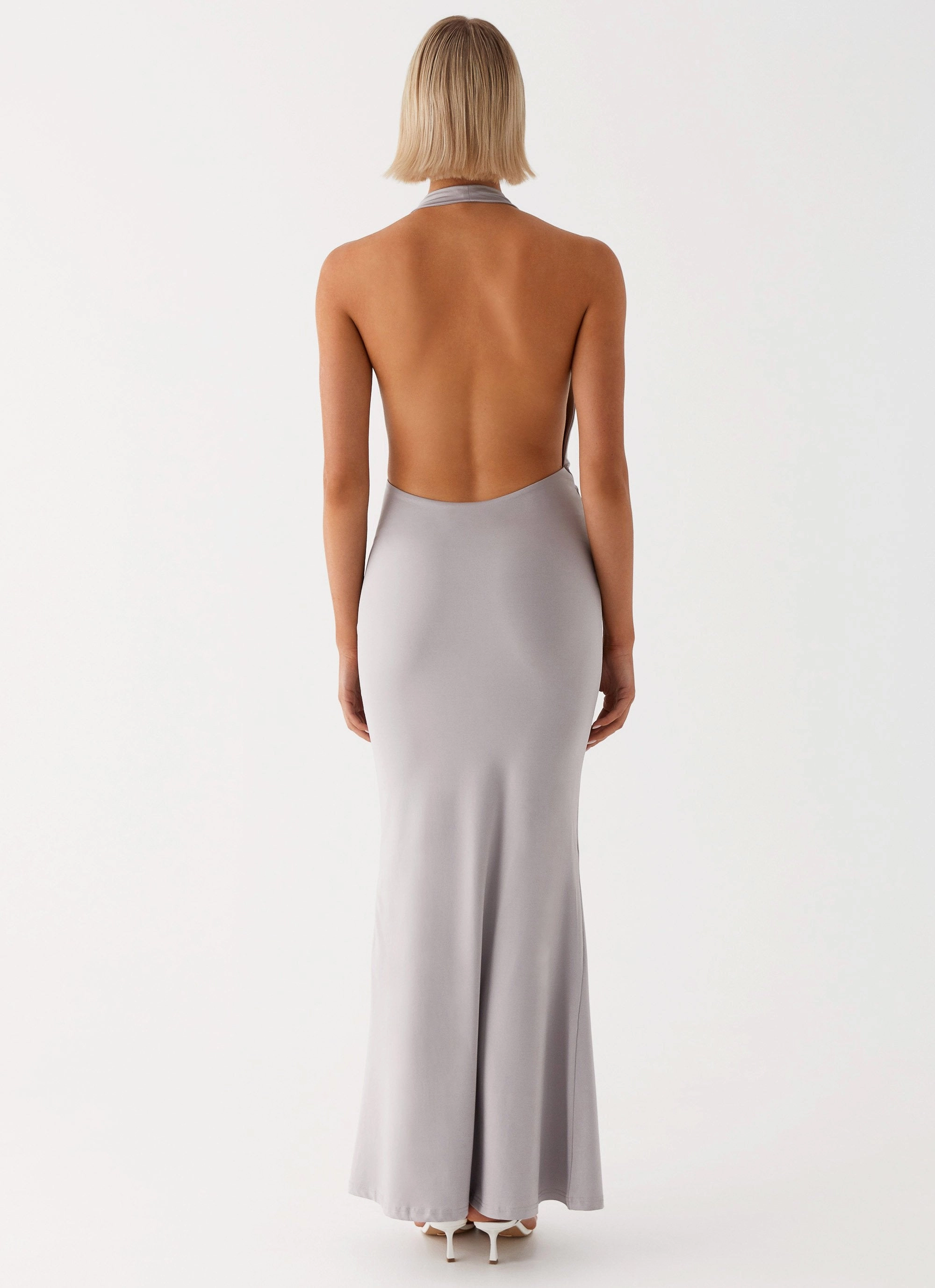 Silky-Feel Chic Appeal Carmella Maxi Dress - Grey