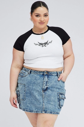 Spring Must Have Outfit Mix Denim Mini Skirt Denim Cargo Pocket