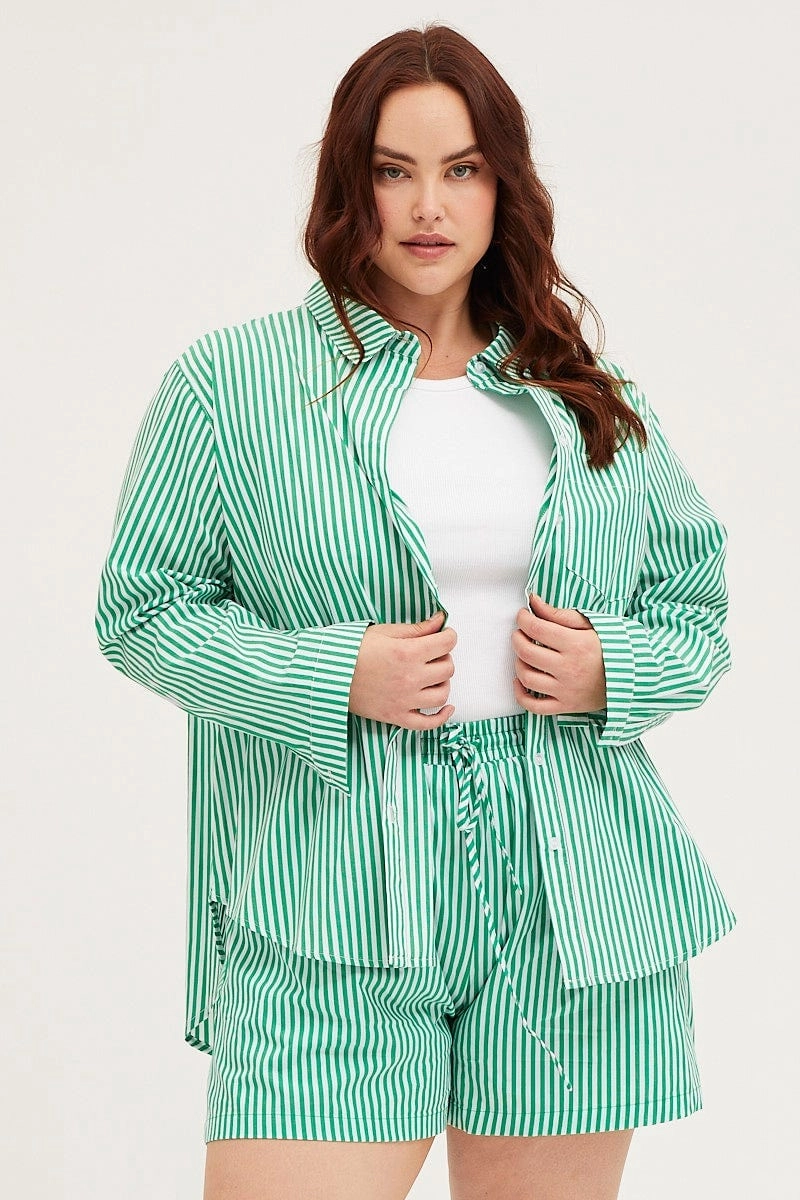Stripe Long Sleeve Shirts Youth fashion