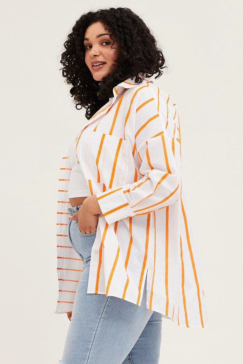 Stripe Long Sleeve Stripe Shirts Light Wear High-Quality Fabric