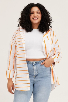 Stripe Long Sleeve Stripe Shirts No Slip Shoulder Grips