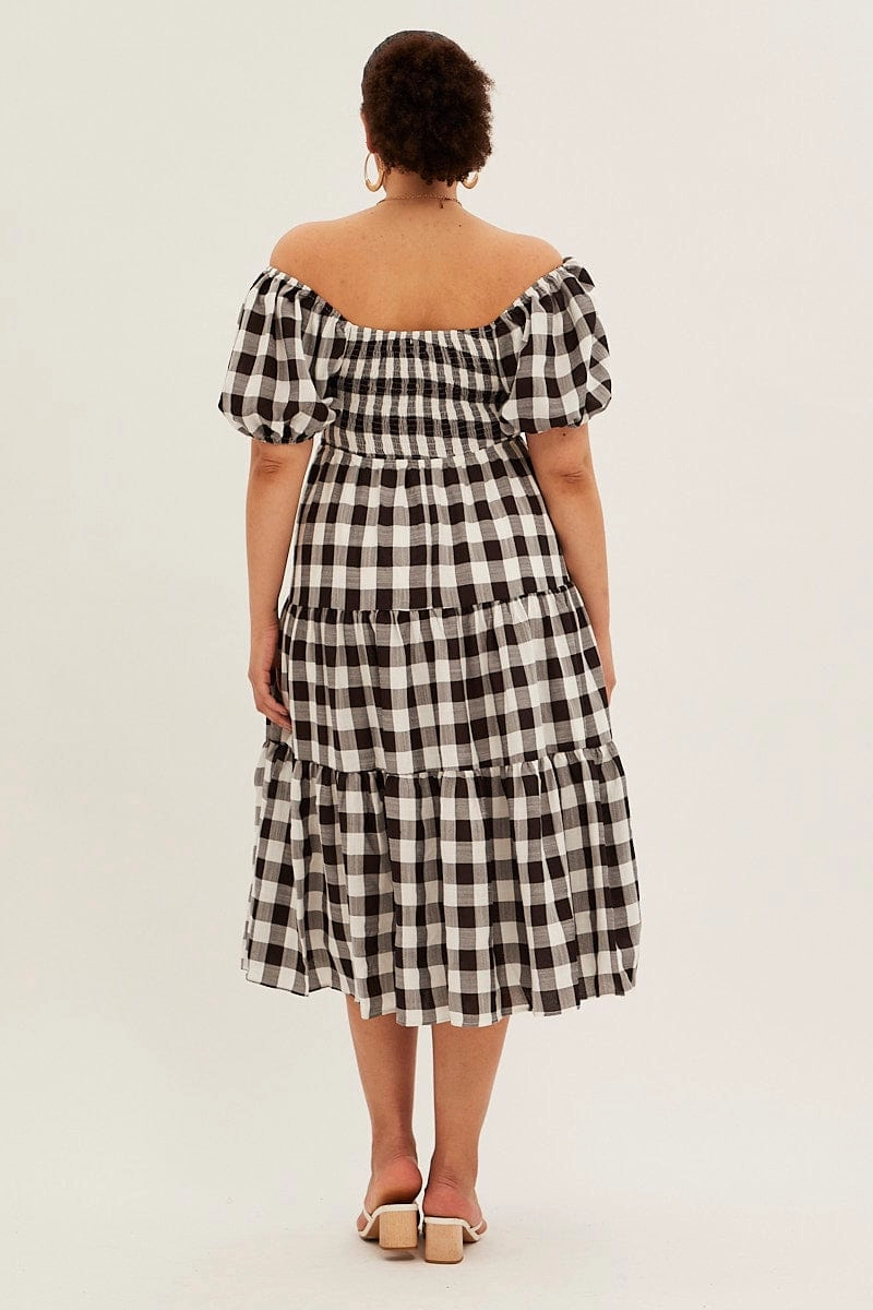 Stripe Midi Dress Short Sleeve Sweetheart Neck Cut Out Office Mood