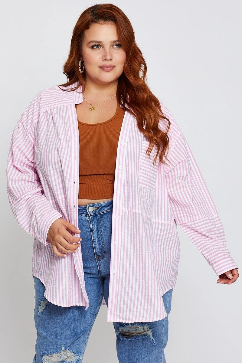 Stripe Oversized Shirt Spring Collection Clean Edge Trim
