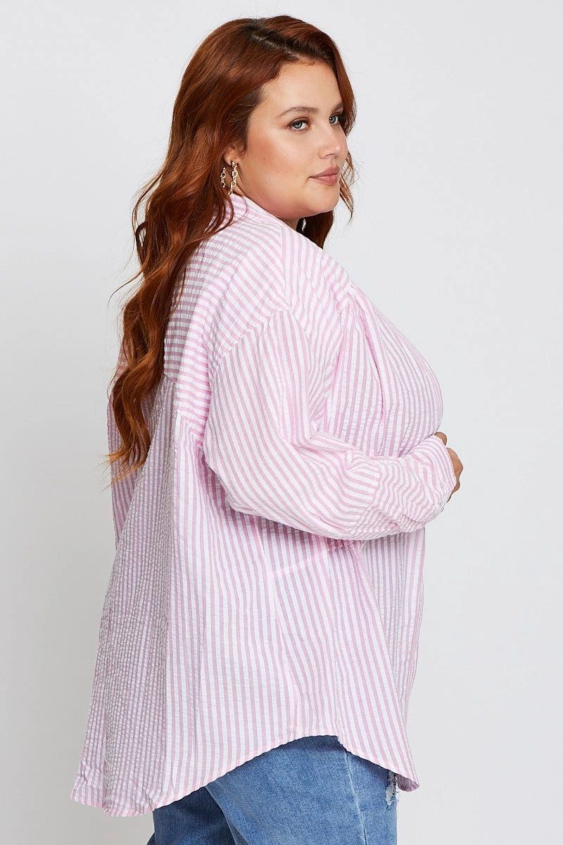 Tailored Cut Stripe Oversized Shirt
