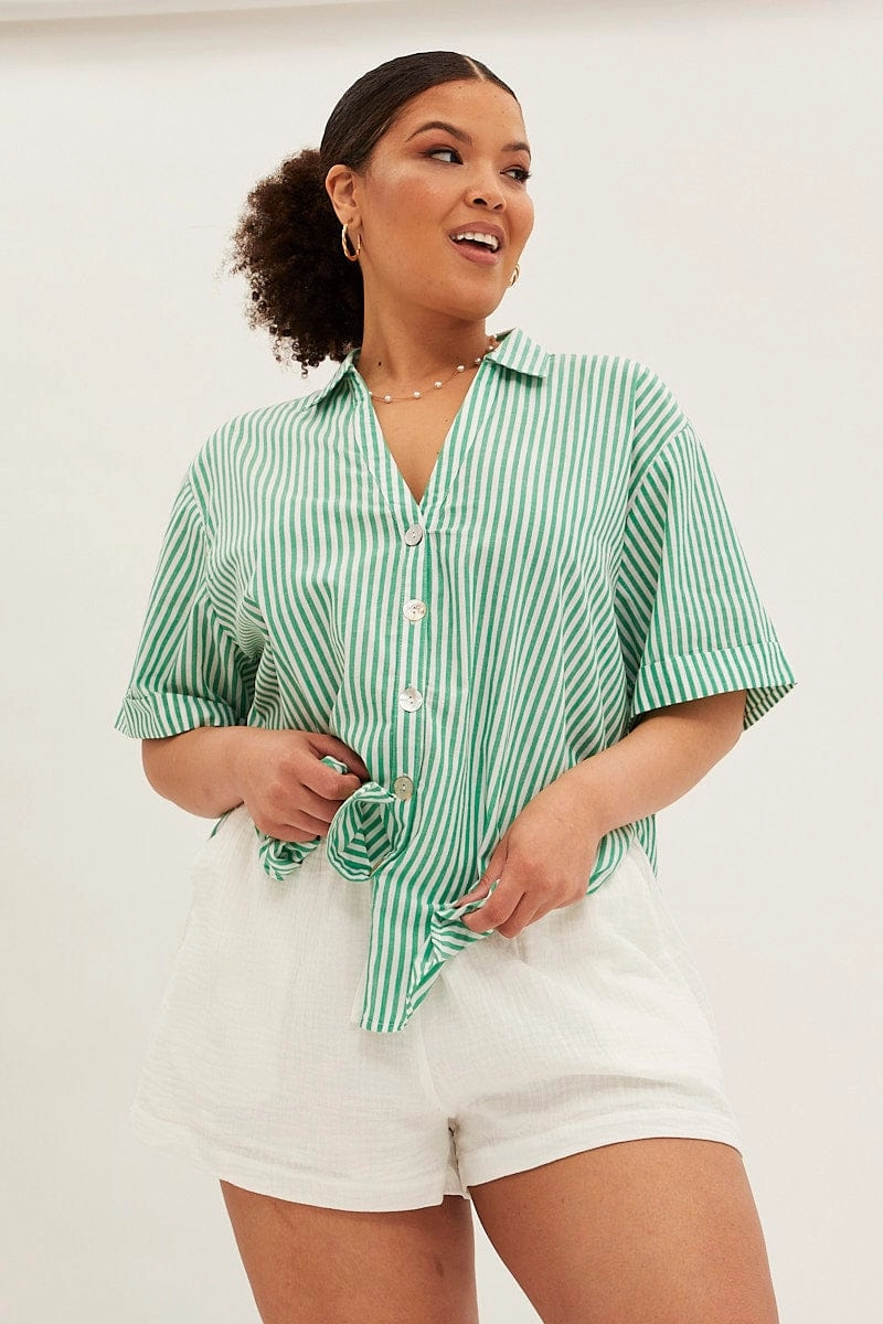 Stripe Stripe Shirt Button front Friends Meetup