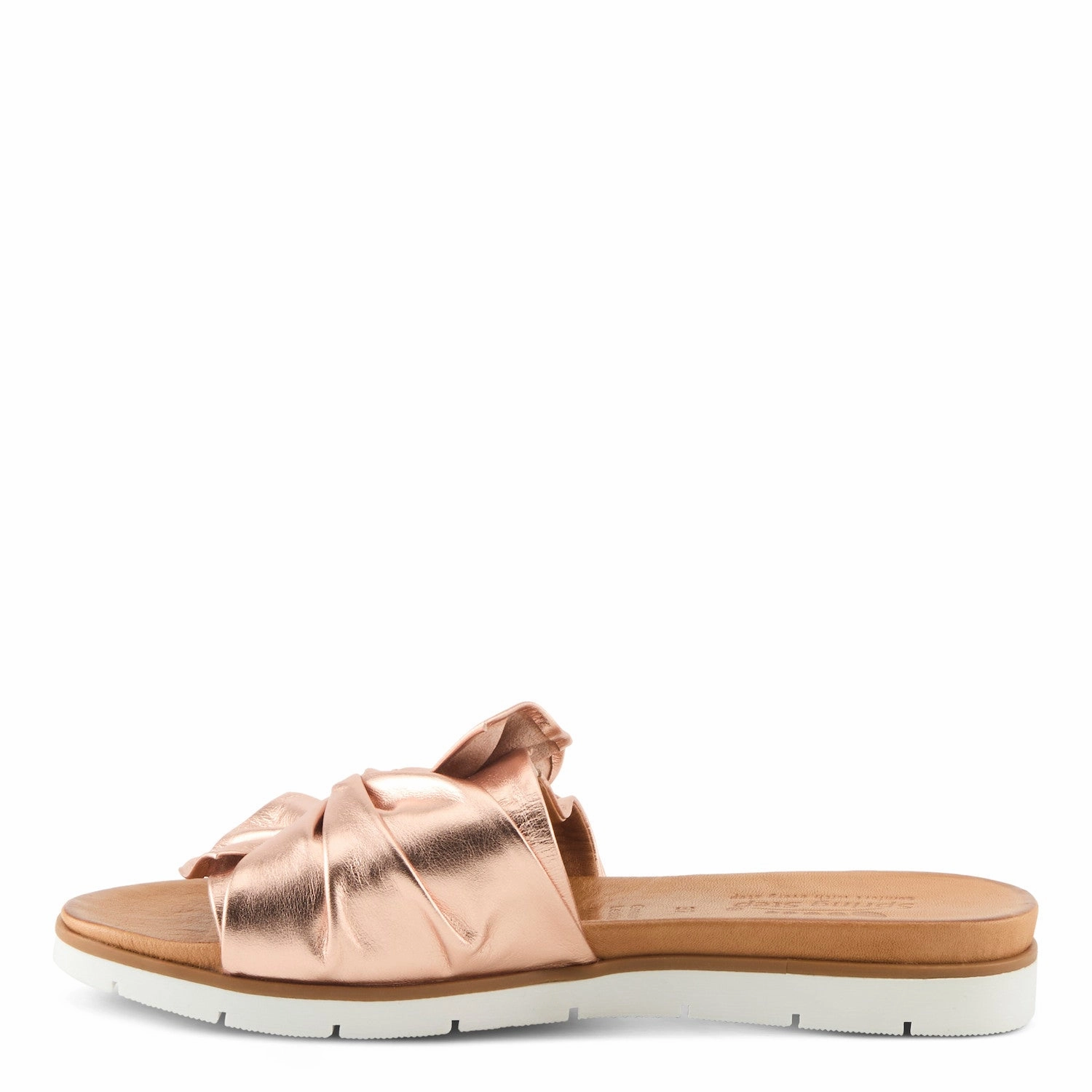 Spring Step Women's Lavona Slip On Slide Sandal - Rose Gold Dual Density Midsole Layer Flexible Summer Sandals