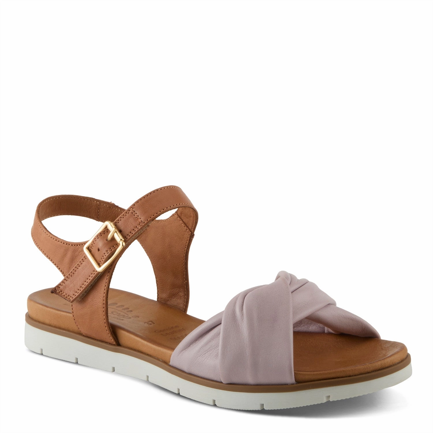 Comfortable Outdoor Sandals Contoured Heel Cup Spring Step Women's Nihira Genuine Leather Sandal- Lilac Multi