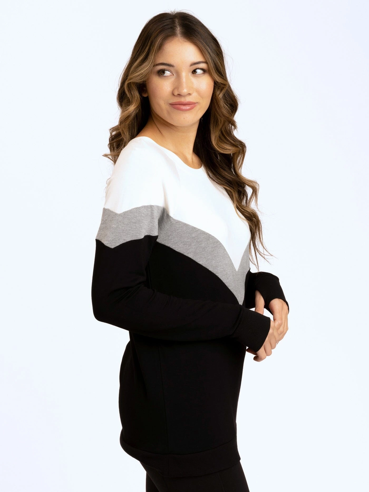 Durable AbrasionResistant Panels Static Dissipating Threading Chevron Colorblock Tunic