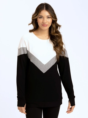 Anti Snag Fabric Modern Layers Chevron Colorblock Tunic