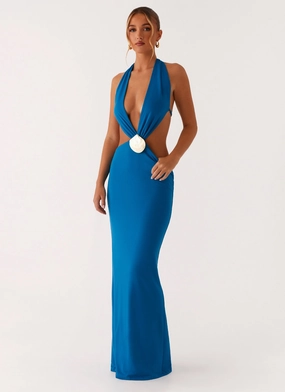 Flossy Maxi Dress - Royal Blue Versatile Piece Sleek Tailoring