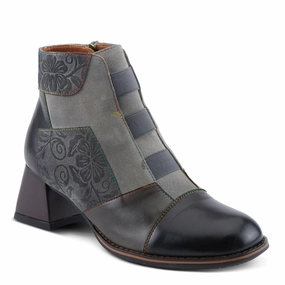 L'Artiste by Spring Step Women's Copine Chunky Heel Bootie - Black Multi Style Flow Fit Soft