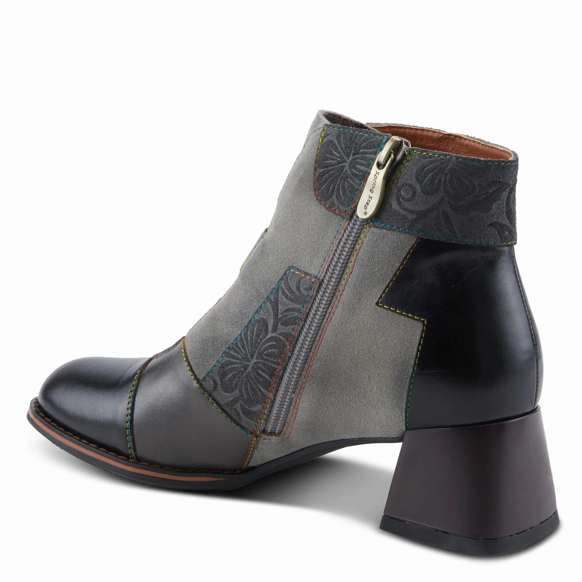Modern Silhouette L'Artiste by Spring Step Women's Copine Chunky Heel Bootie - Black Multi