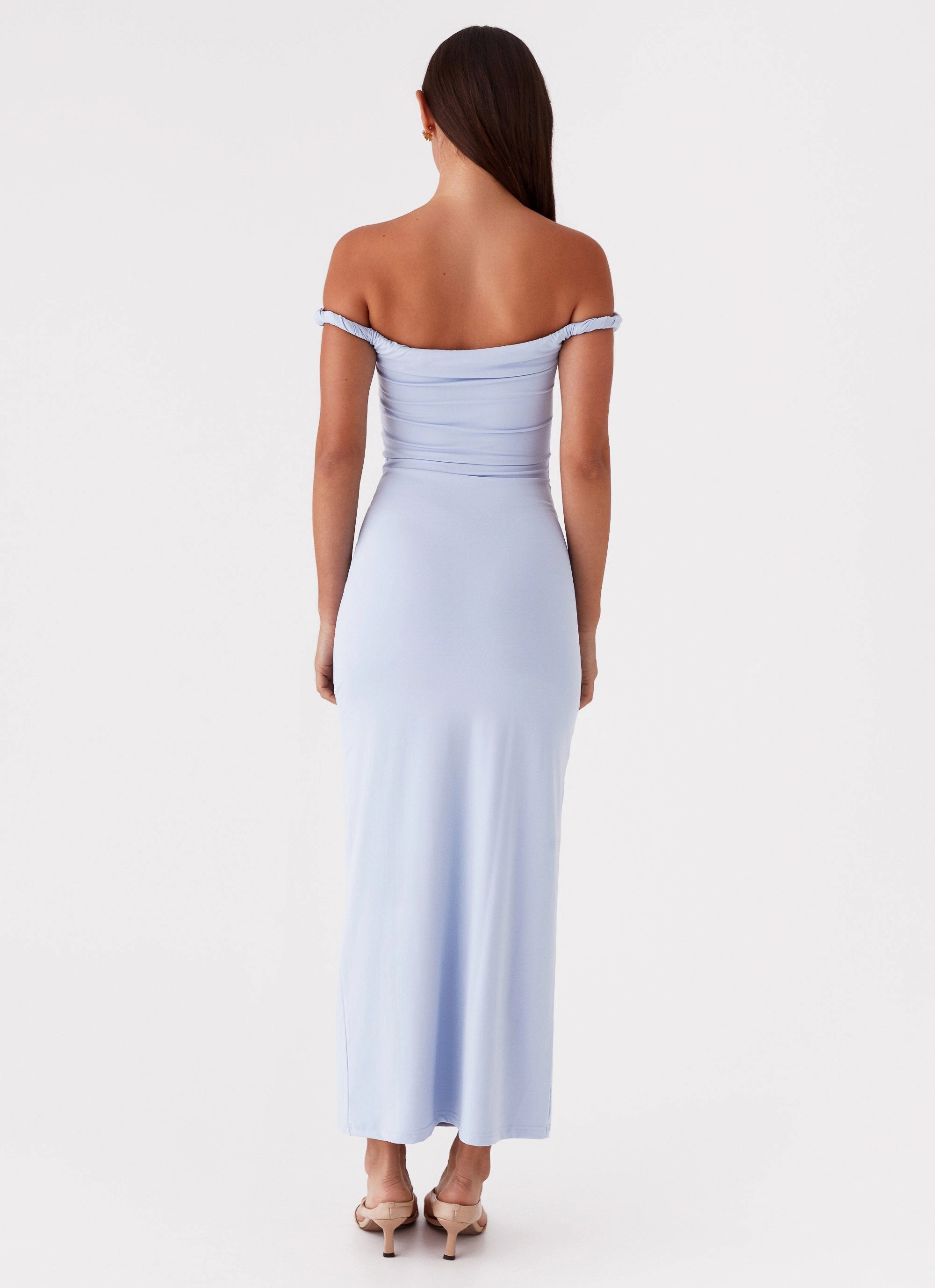 Arabella Twist Shoulder Maxi Dress - Blue Day Ready Look