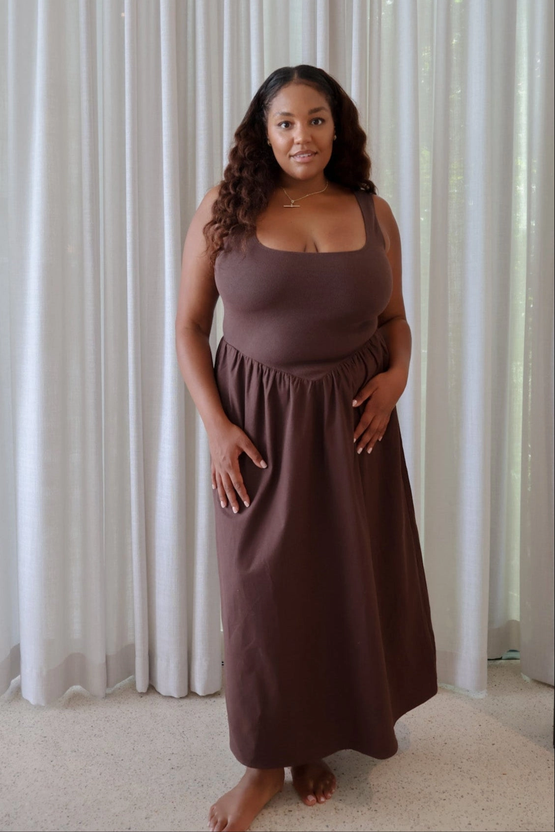SoftTouchTexture MYRA DRESS CHOCOLATE