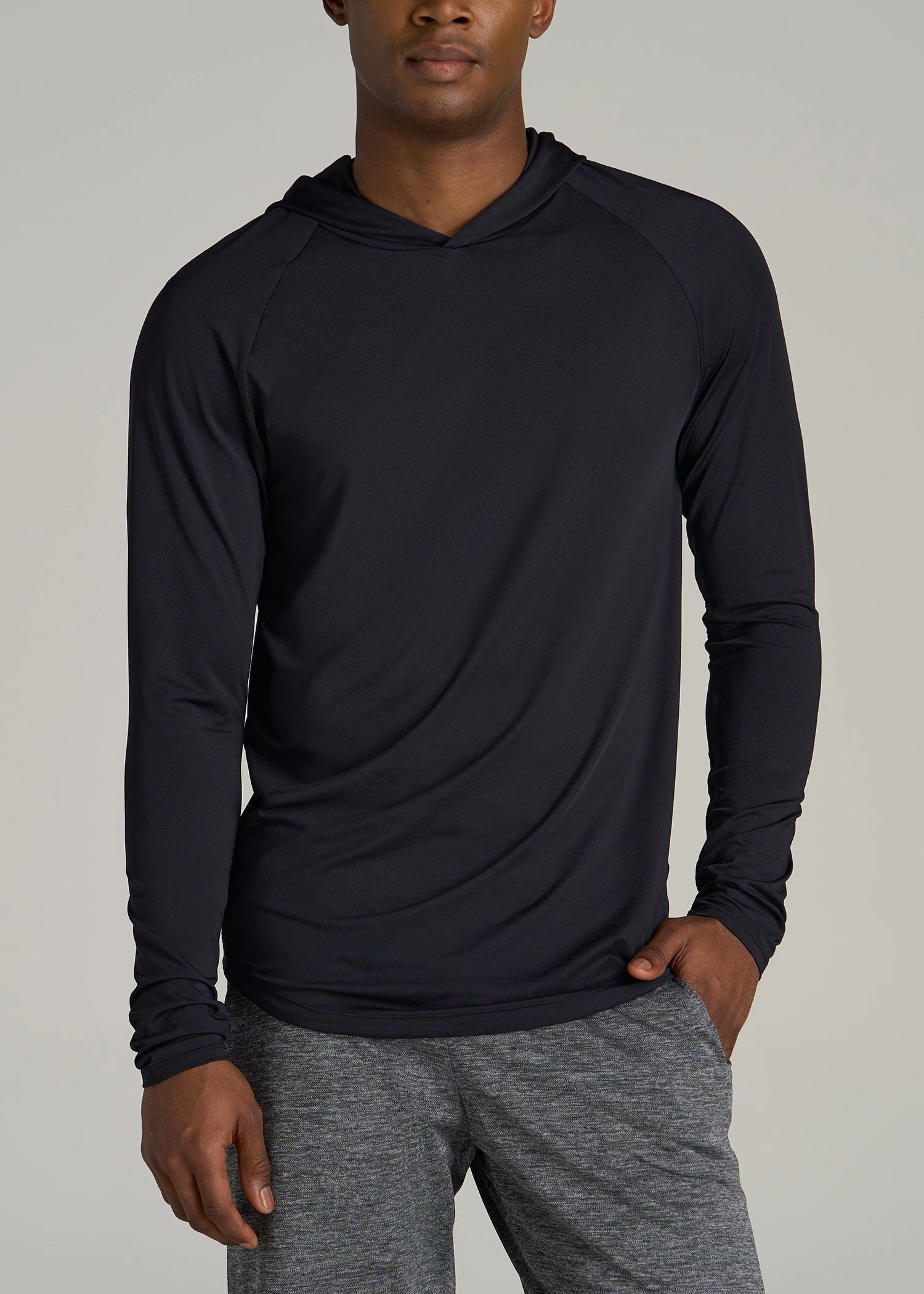 A.T. Performance Training Hoodie for Tall Men in Black Comfy Wear