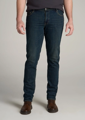 LJ&S TAPERED Jeans for Tall Men in Mechanic Blue Lightweight Morning Stroll Durable