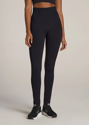 Seamless Leggings for Tall Women in Black Travel Ready Clean Form