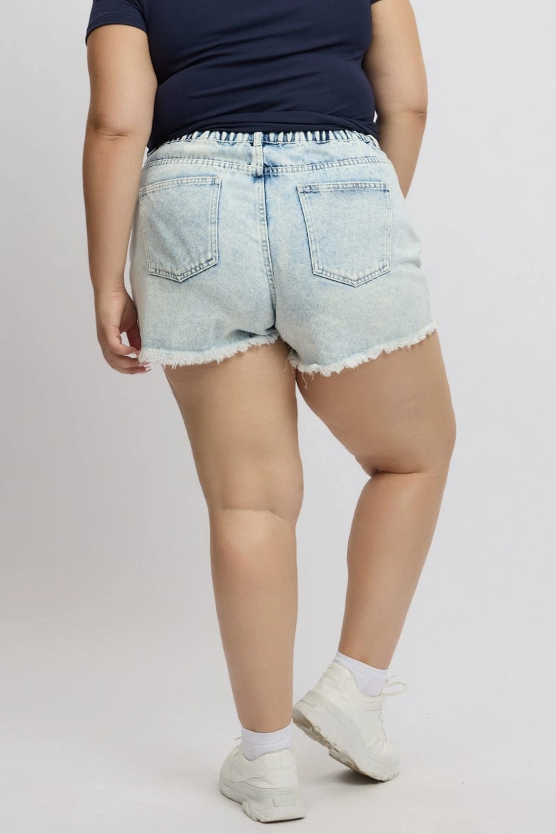 Quick Layer printed shorts Denim Relaxed Shorts High Rise