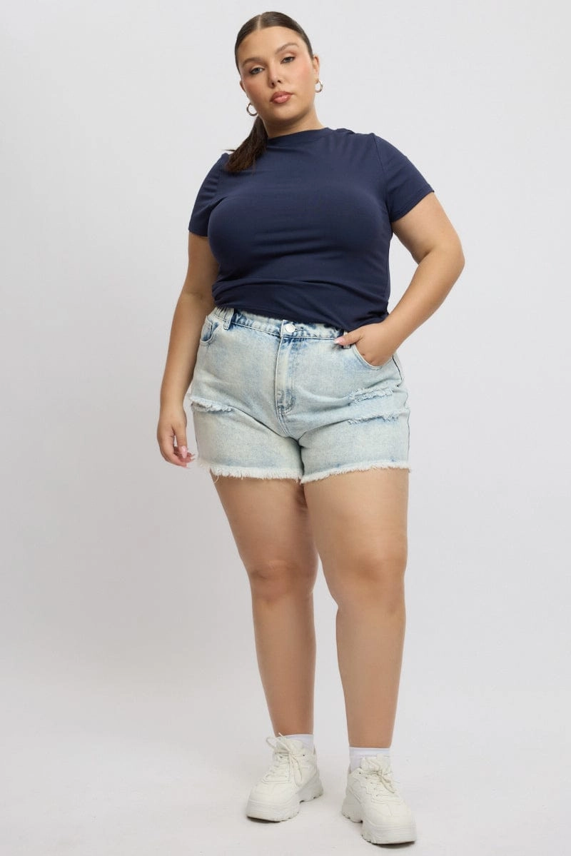 Denim Relaxed Shorts High Rise Summer Comfort