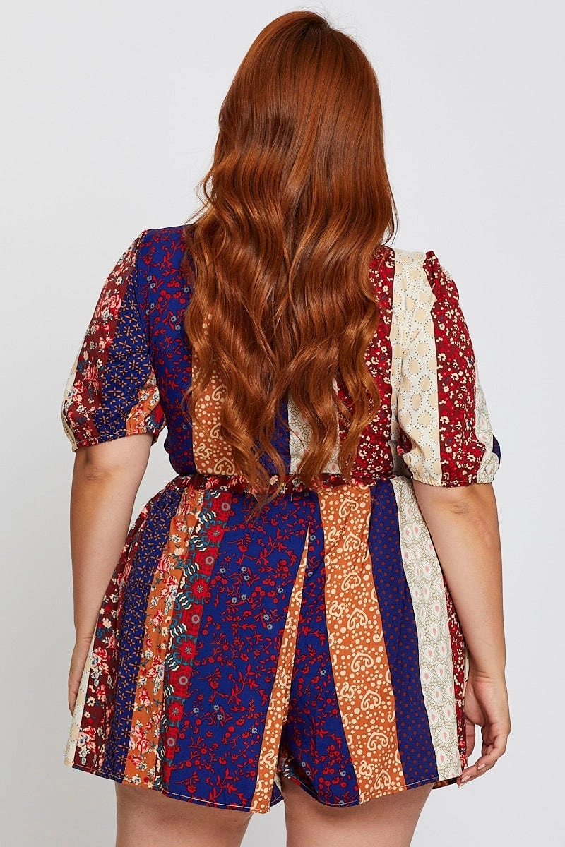 Comfy Vibes Print High Waist Print Pleat Short