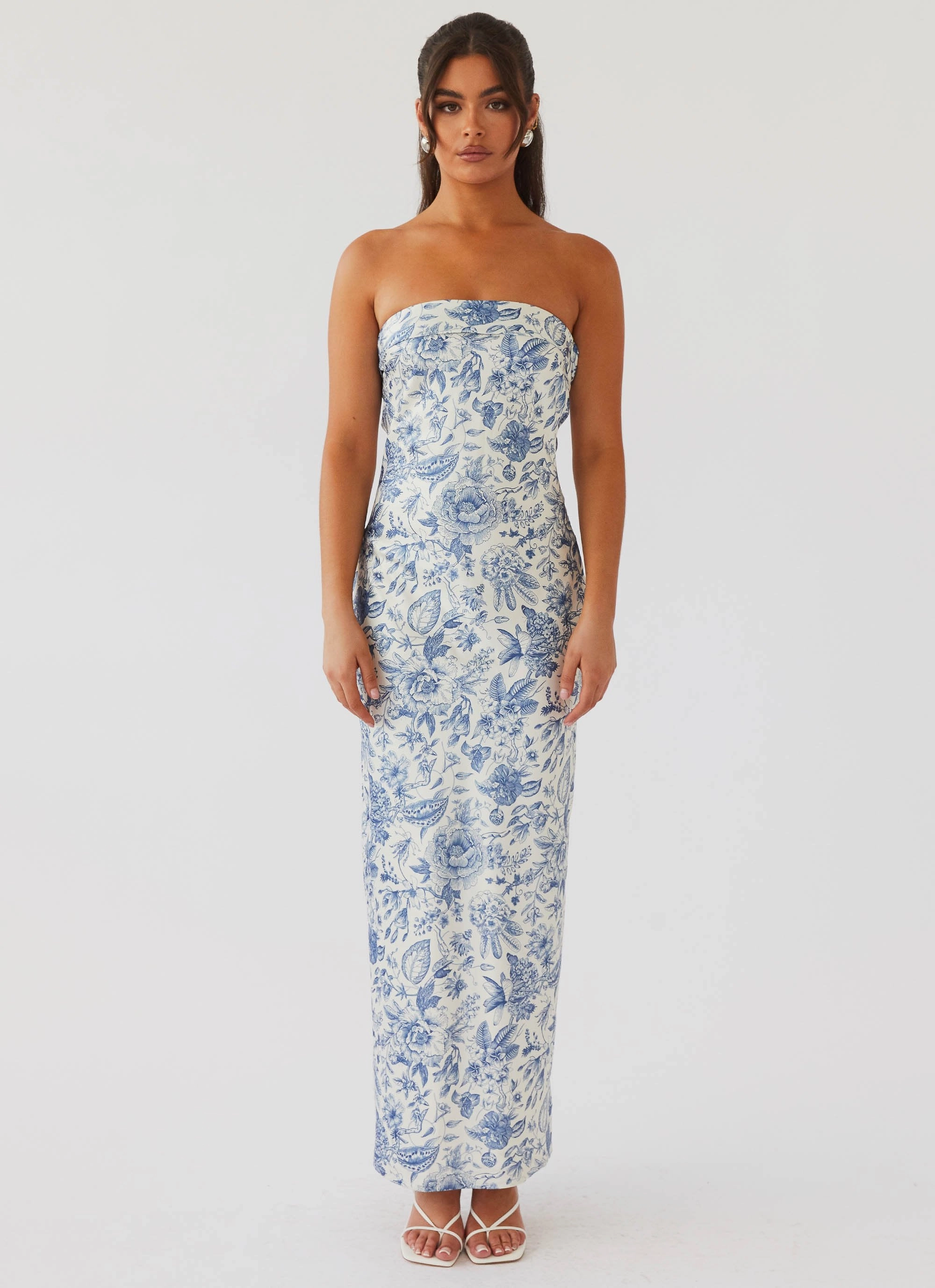 Summer Lover Maxi Dress - Blue Paisley Velvet-Touch