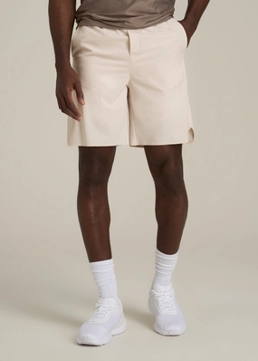 Playful Look Underwear 2-in-1 Featherweight Running Short for Tall Men in Light Stone