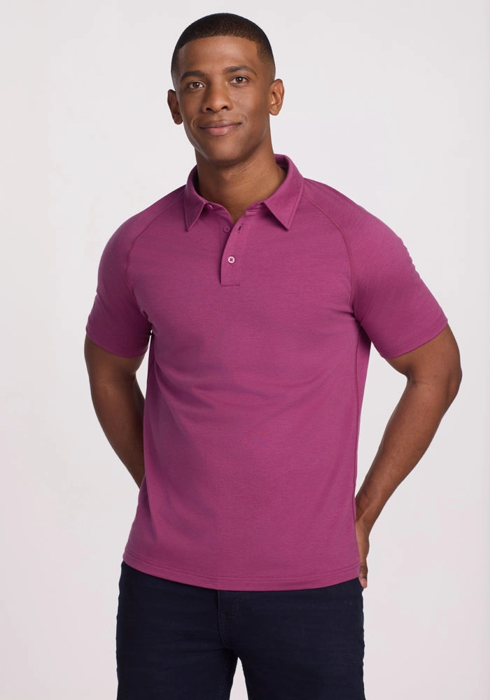 Comfy Vibe Chic and Soft Summit Polo - Jam Berry