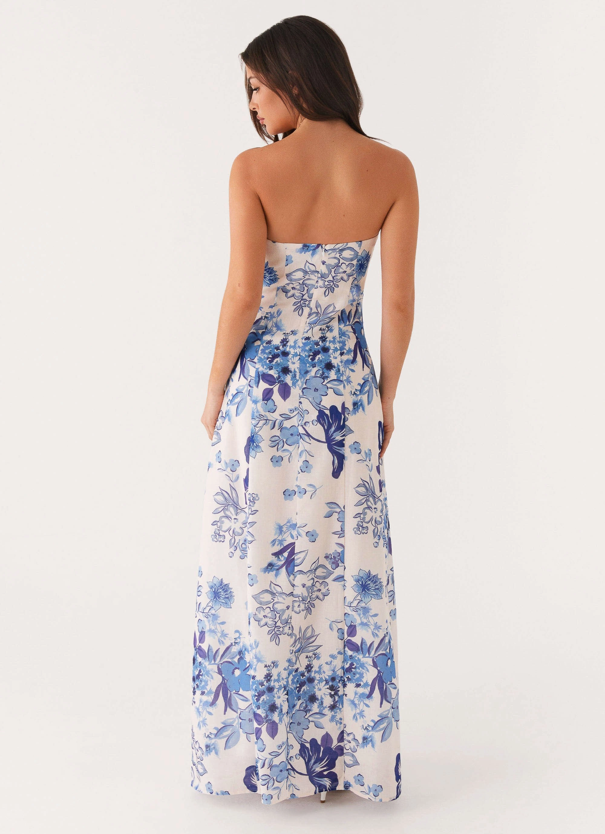 Fresh Outfit Fresh Palette Tayla Linen Maxi Dress - Serene Sky Floral