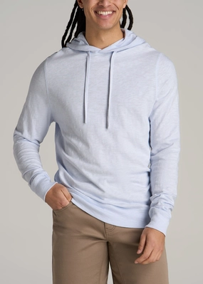 Sunwashed Slub Pullover Men's Tall Hoodie in Airy Blue Modern Active Date night