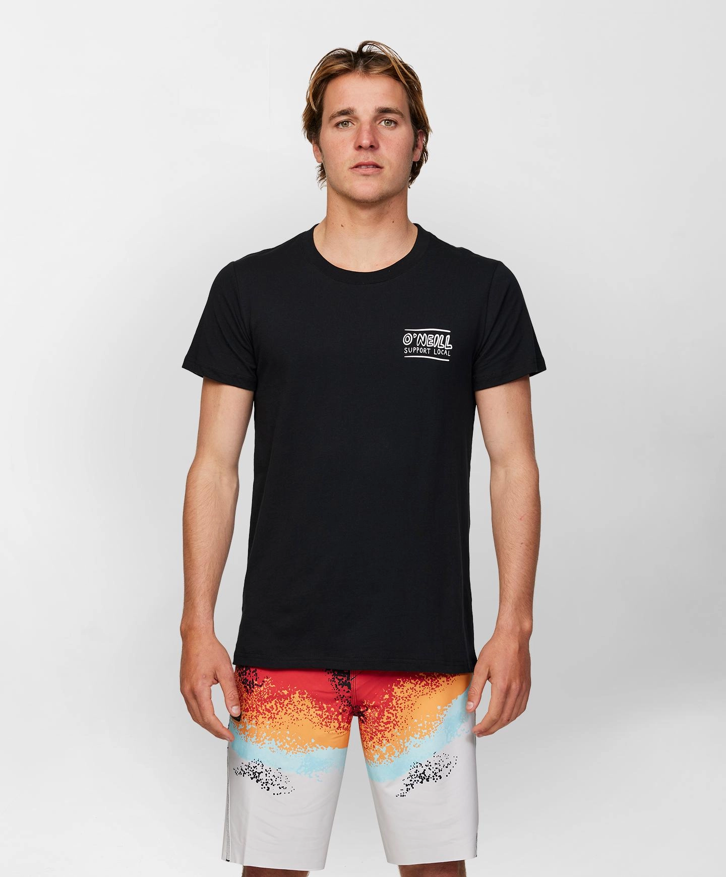 Neutral Color semi-formal style Support Local SS T-Shirt - Black