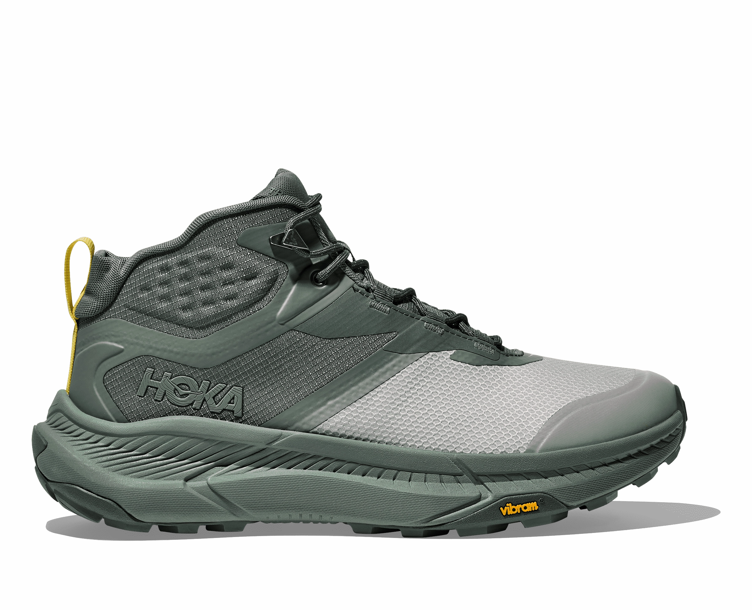 Reinforced toe cap Moisture   Wicking Hoka Men's Transport Hike GORE-TEX Boots - Gravel/Fern