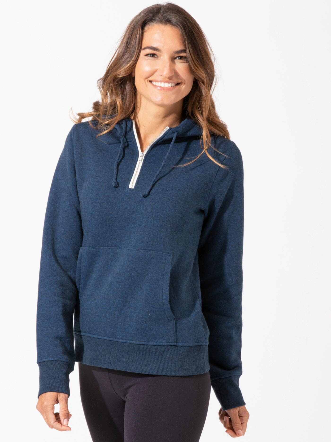 Light Outdoor Layer Anti Pill Fabric Tech Sinead 1/4 Zip Triblend Fleece Hoodie