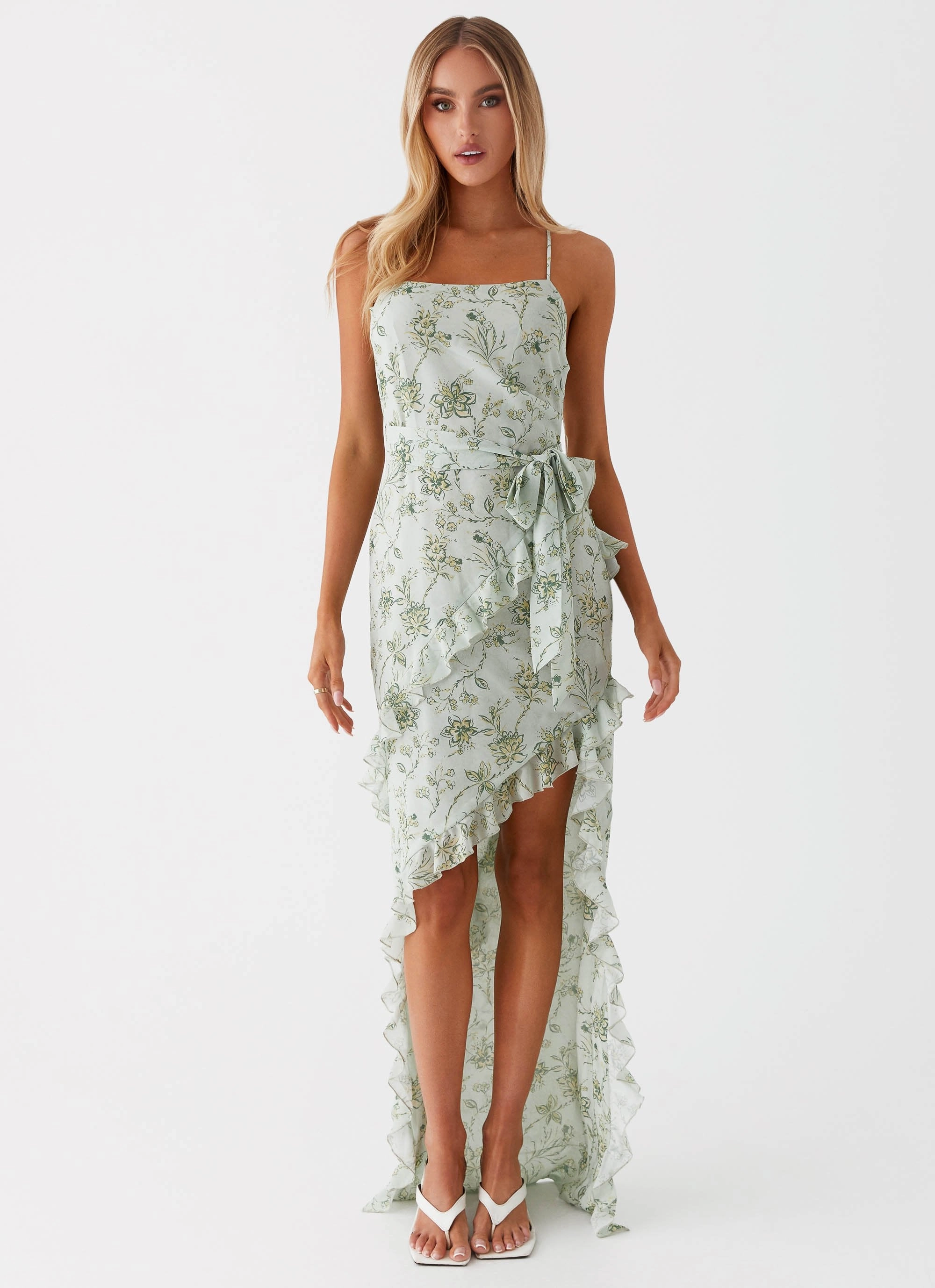 Charming Design Stylish Layer Sweet Serenity Maxi Dress - Sage Floral