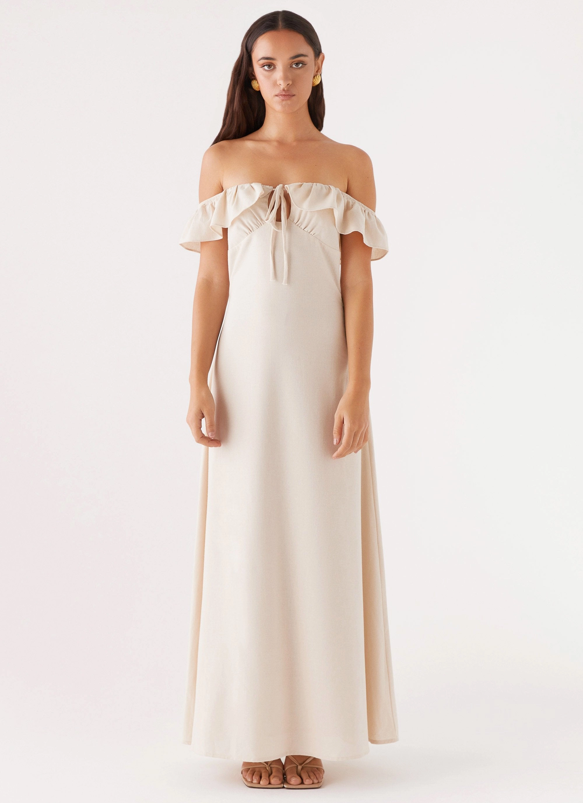 Amarosa Linen Maxi Dress - Natural Urban Motion