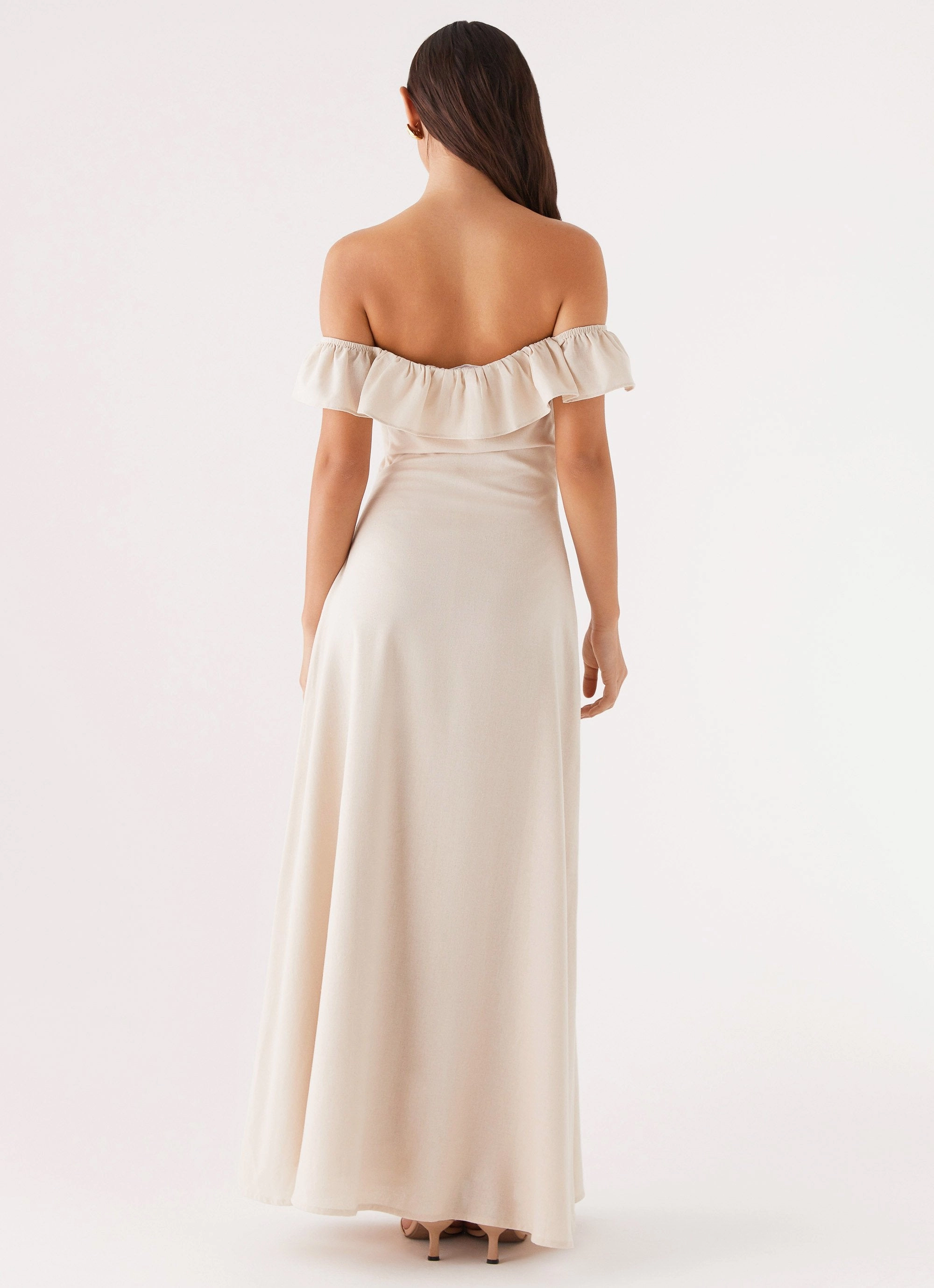 Amarosa Linen Maxi Dress - Natural Flattering Silhouette Neutral Look