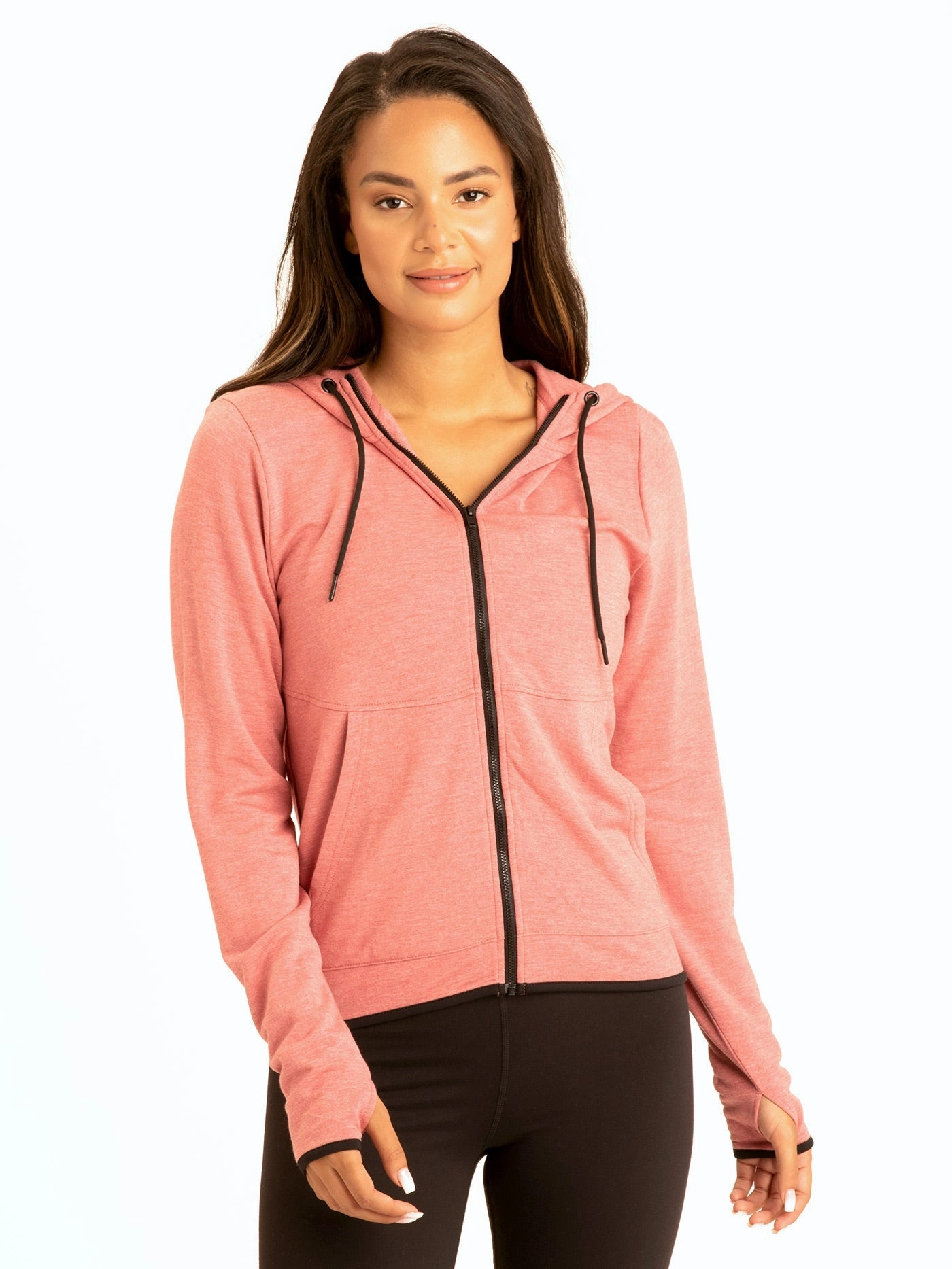 Sybil FeatherLoop Athleisure Jacket Elasticized Edging Articulated Ergonomic Fit