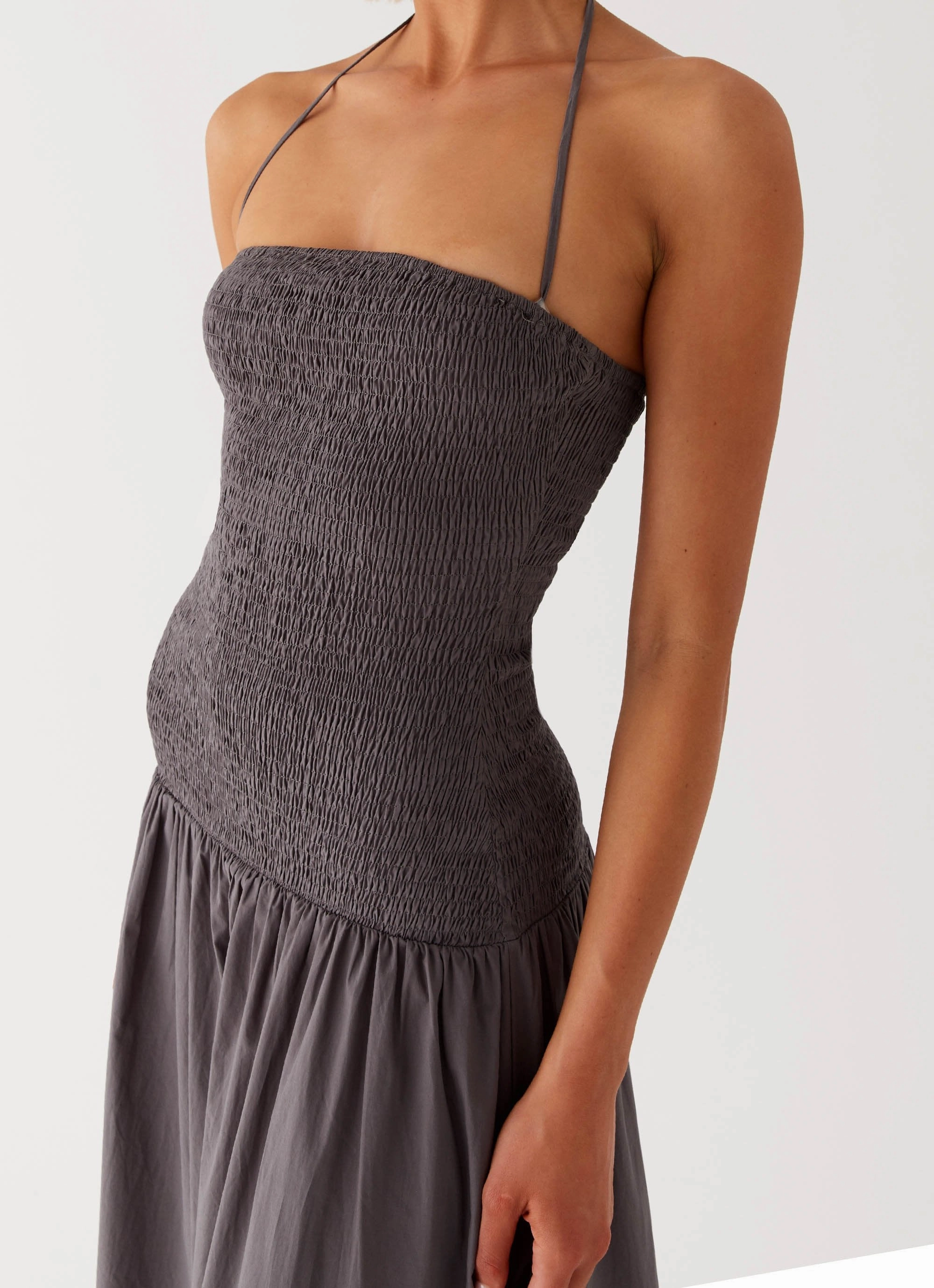 Life Soft Casual Pick Zahra Maxi Dress - Charcoal
