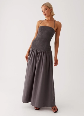 Zahra Maxi Dress - Charcoal Cozy Balance Solid-color