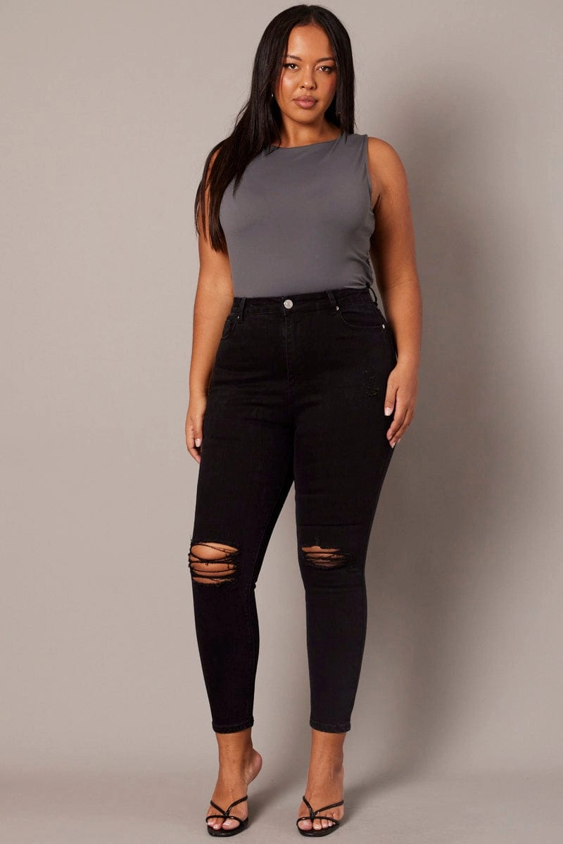 All Rounder Black Skinny Jeans High Rise