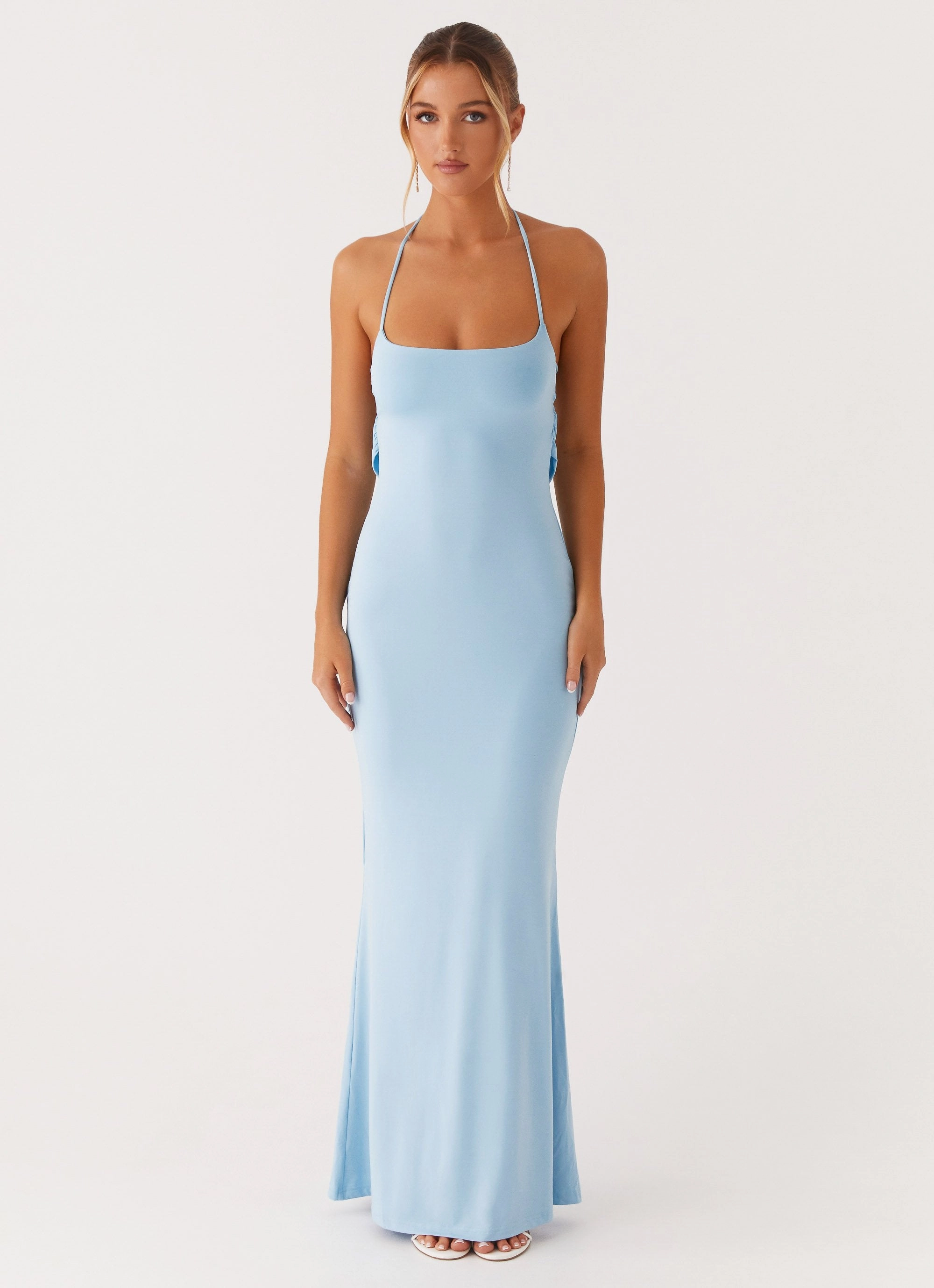 Magnetic-Closure Talk About Us Maxi Dress - Blue