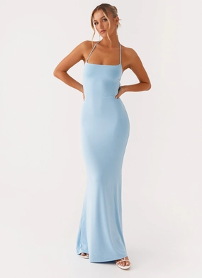 Talk About Us Maxi Dress - Blue Relaxed Finish Euro Touch